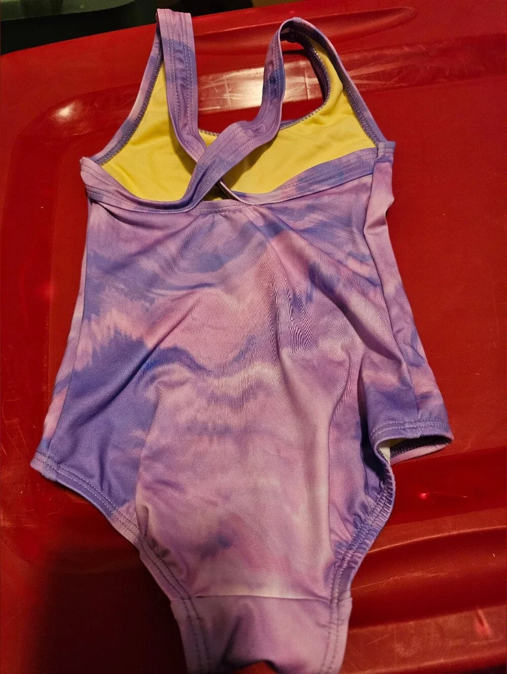 Lands End NEW Baby Swimsuit Tie-dye Color Orchid Texture Sz 3 Month